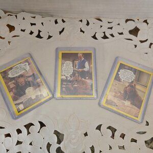 trio vintage ALF tv show trading collector cards in plastic sleeves